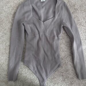 Women's Ribbed Sweater Bodysuit